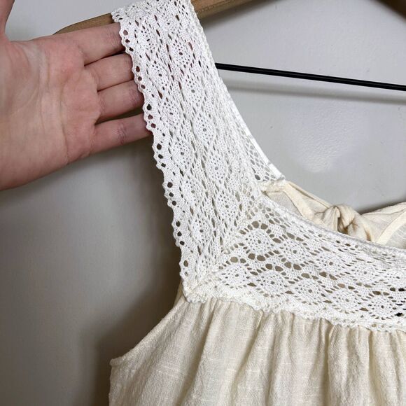 Madewell Crochet Lace Sleeve Bow Back Flowy Feminine Blouse - Picture 5 of 9